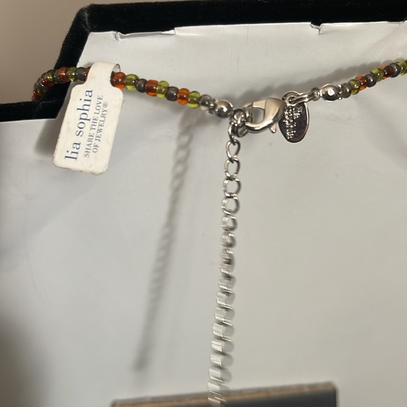 3/$25 🍀Lia Sophia Silver, Brown and Orange Daisy and Heart Necklace - Picture 4 of 5